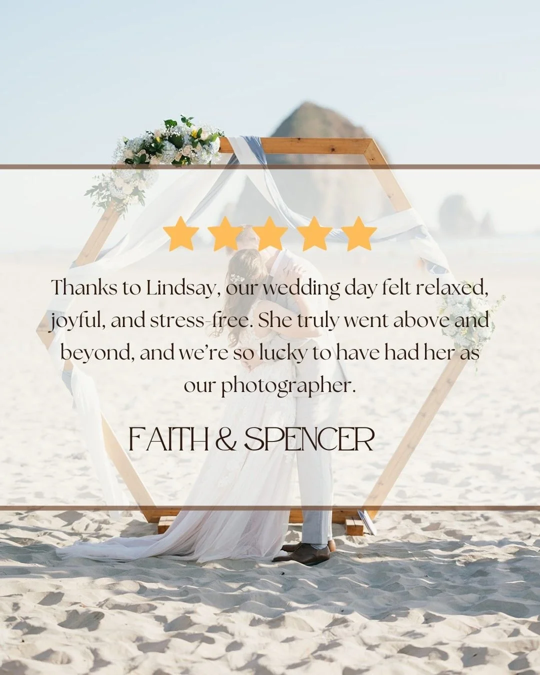 "We can&rsquo;t say enough amazing things about Lindsay! She captured our wedding day in Cannon Beach, Oregon perfectly. Every photo feels like a dream. She has such an incredible eye for detail and emotion, and we&rsquo;re so grateful to have t