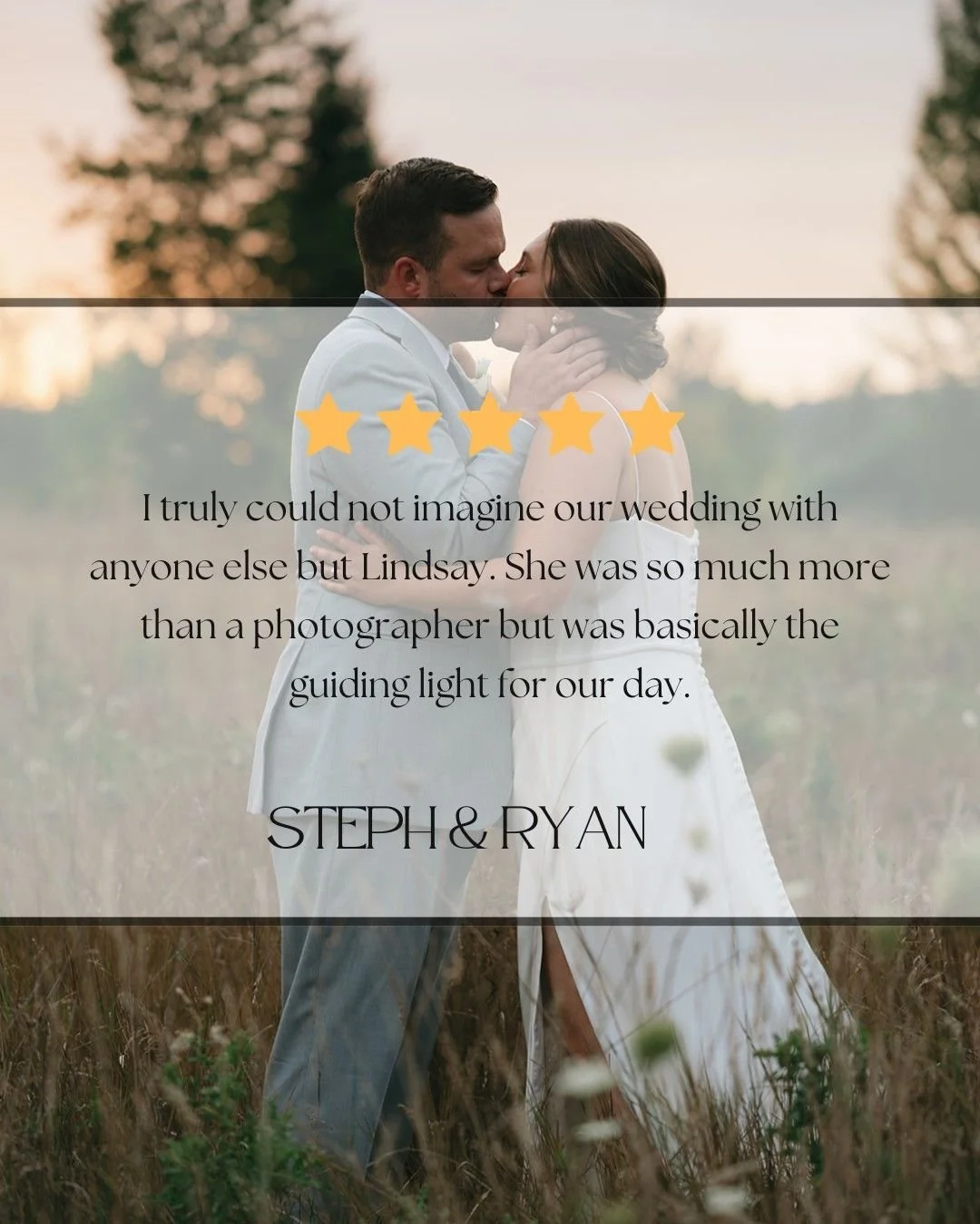 "I truly could not imagine our wedding with anyone else but Lindsay. She was so much more than a photographer but was basically the guiding light for our day. ⁣
⁣
She made sure everything was running smoothly and also captured the most beautiful
