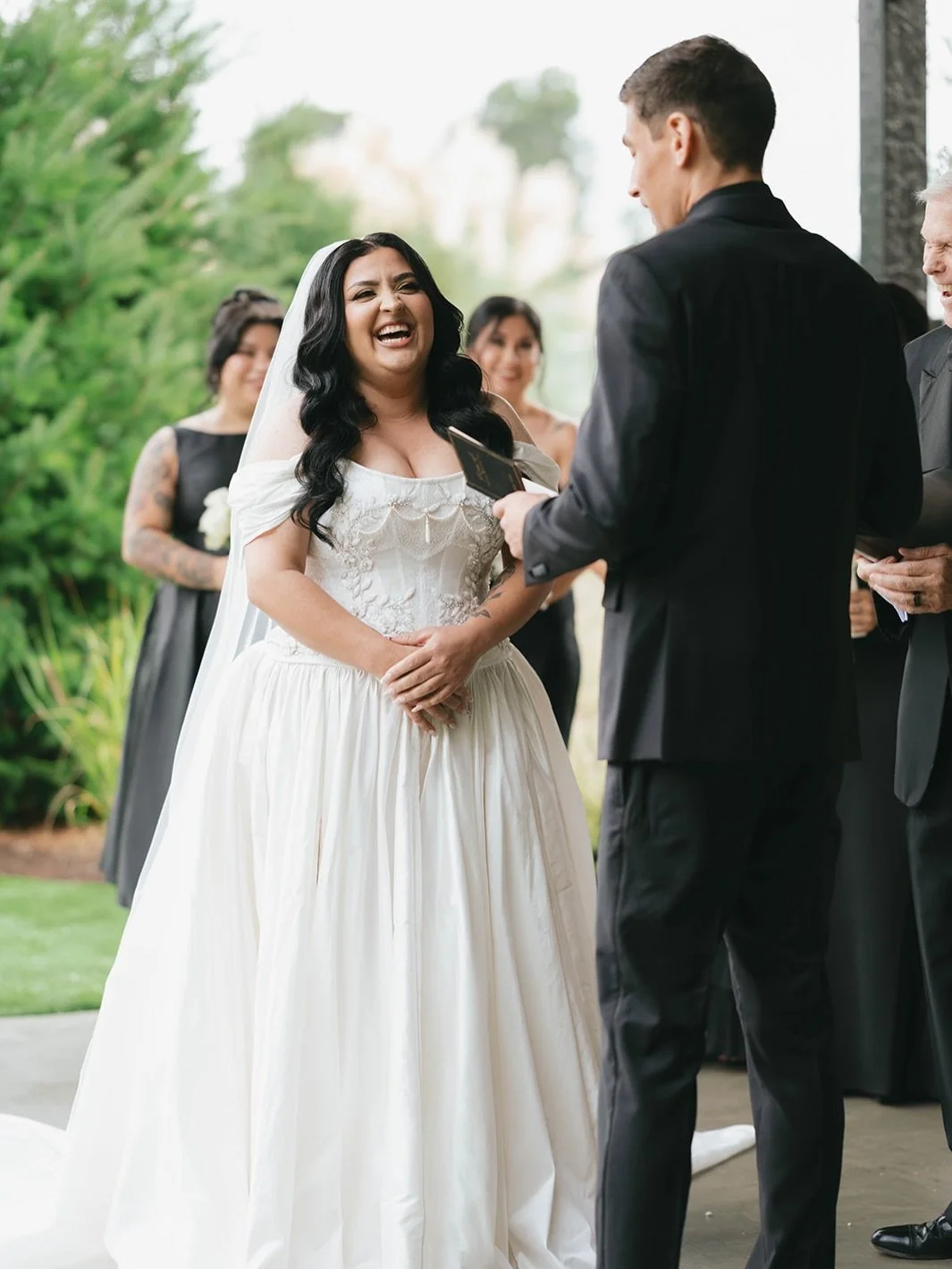 Reminiscing about this gorgeous wedding last fall. This was the first time I had seen a ceremony site in a runway setup, it was so cool and unique! 

V &amp; A had such a thoughtful and intentional wedding. The way her son looked at her during their 