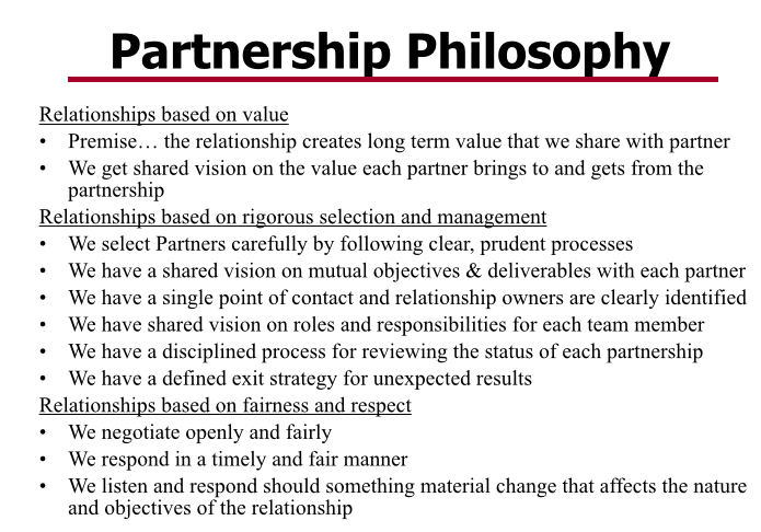 Strategic Alliances - Partnership Philosophy by Ray Stern