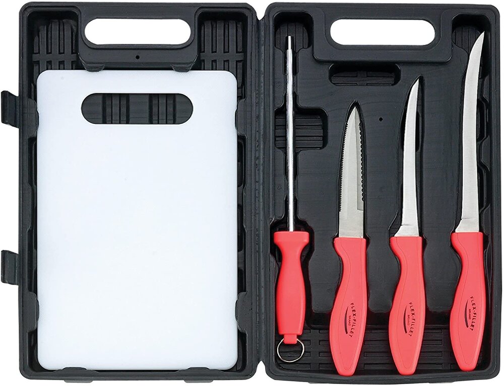 Flex Fillet Fishing Cutlery Set with Sharpening Steel, Cutting Board and  Durable Leymar Handles, 5-peice — PA Trade Group