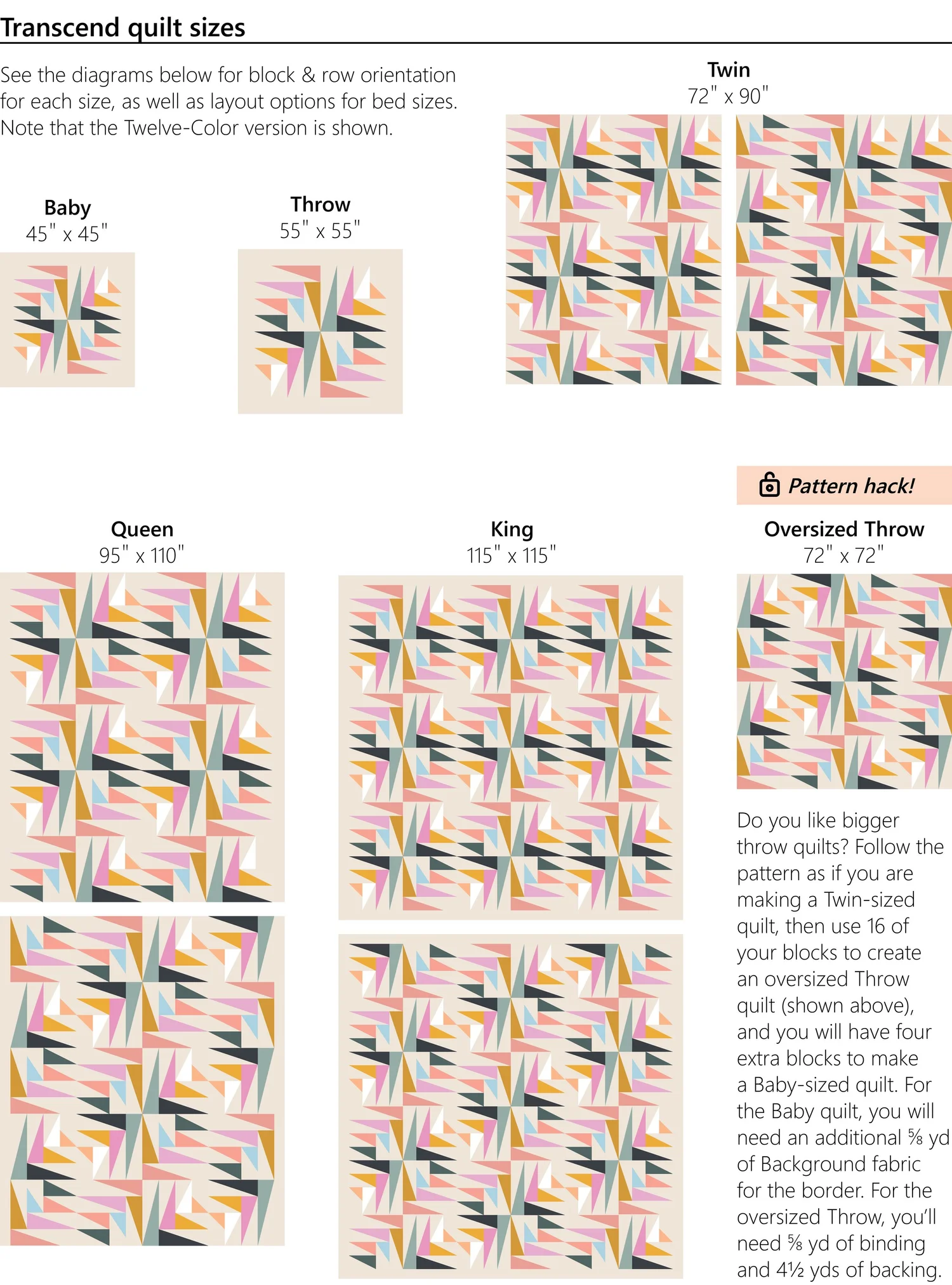 Transcend Quilt Pattern (Download) — Eudaimonia Studio