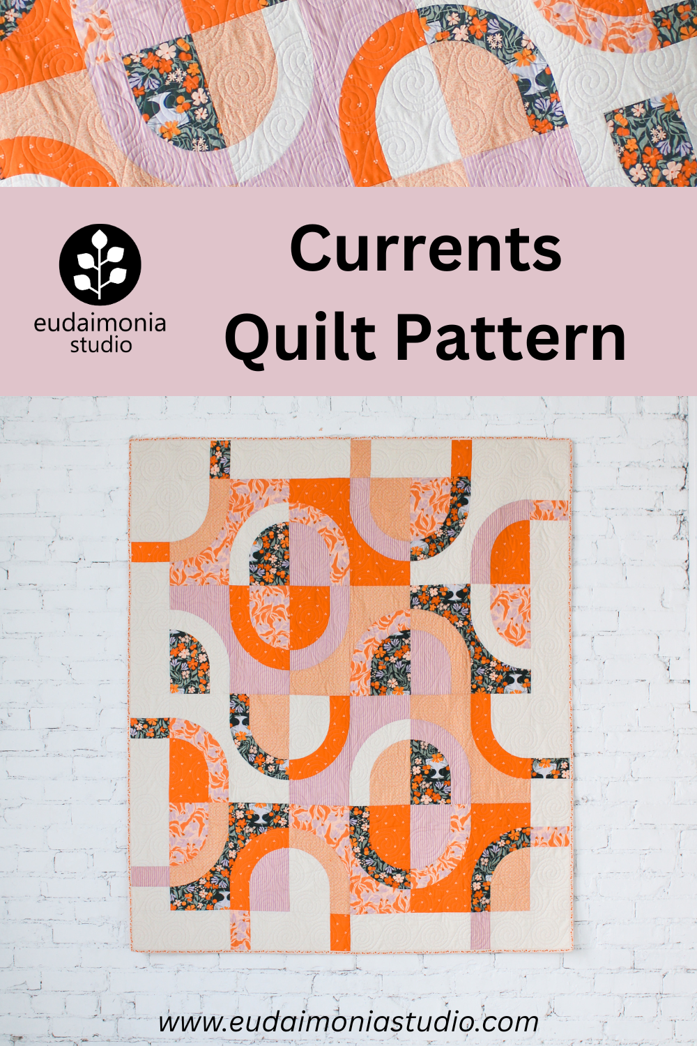Currents Quilt - Tangerine Version — Eudaimonia Studio