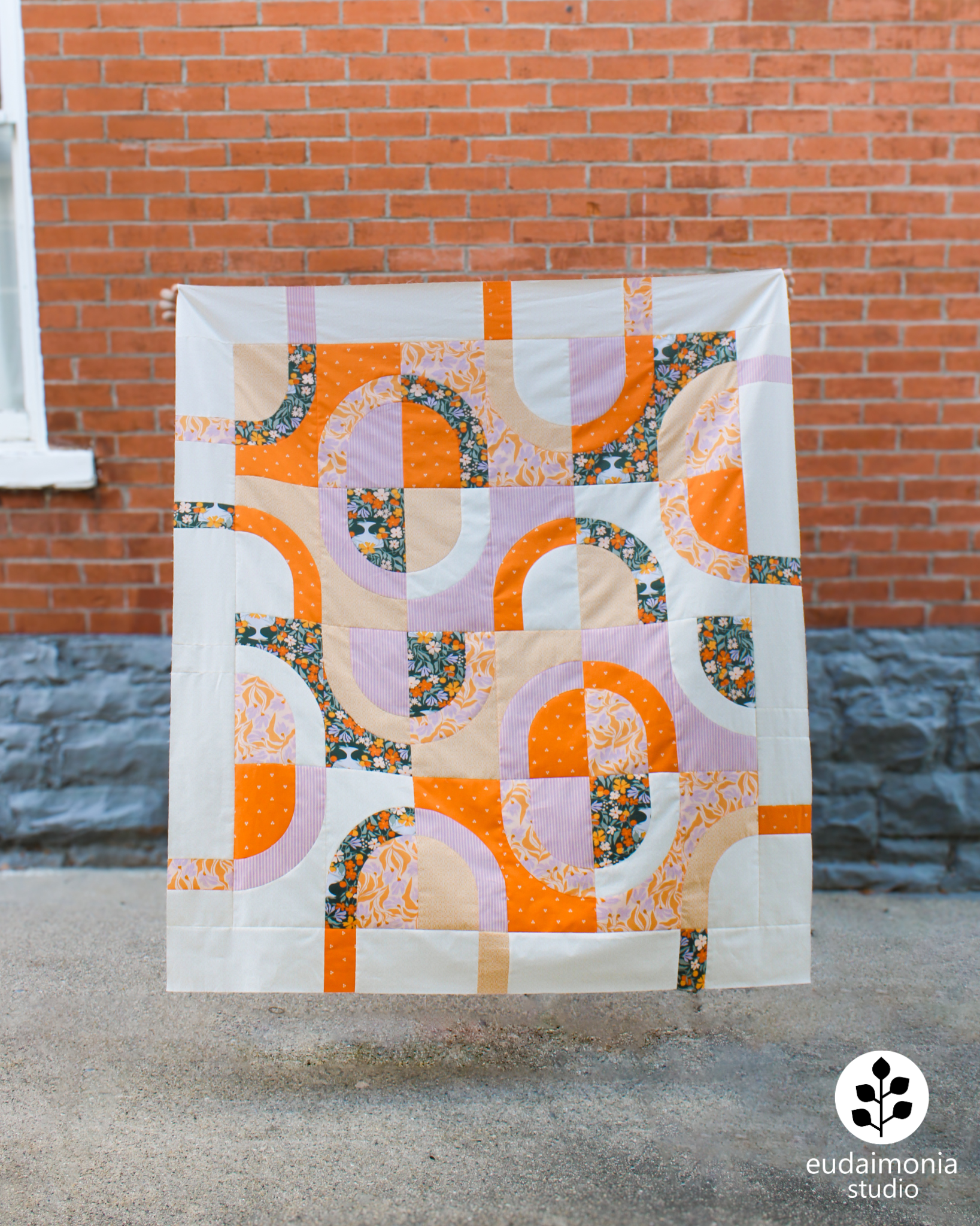 Currents Quilt - Tangerine Version — Eudaimonia Studio