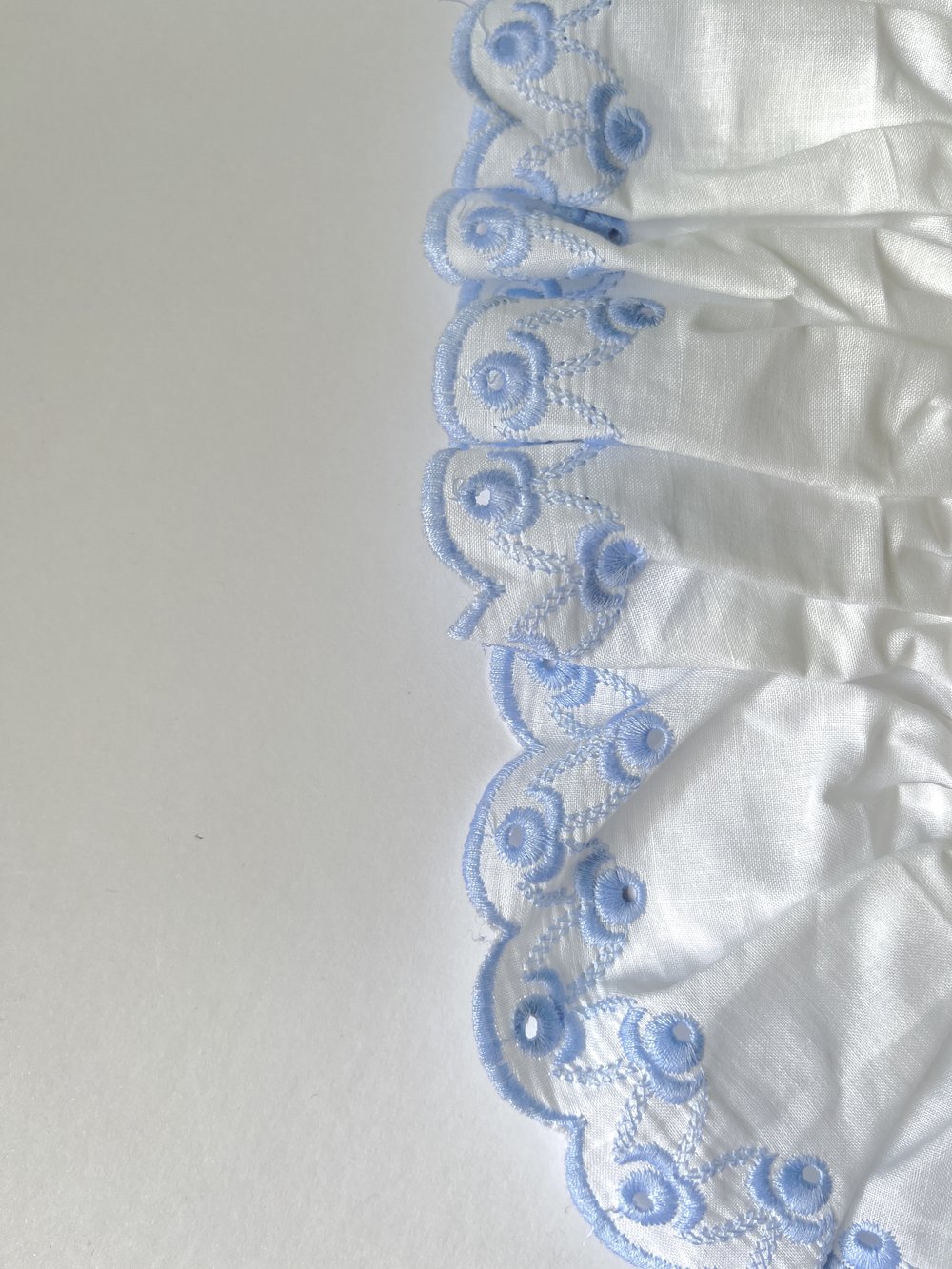 Cotton Ruffled Lace Trim White  Cotton Ruffles Fabric Trim