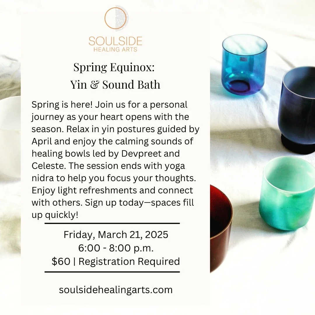 Mark your calendar!

#yoga#yogaeverywhere#yogaeveryday#spring#springequinox#yin#yinyoga#soundbath#soulsidehealingarts#Peoria