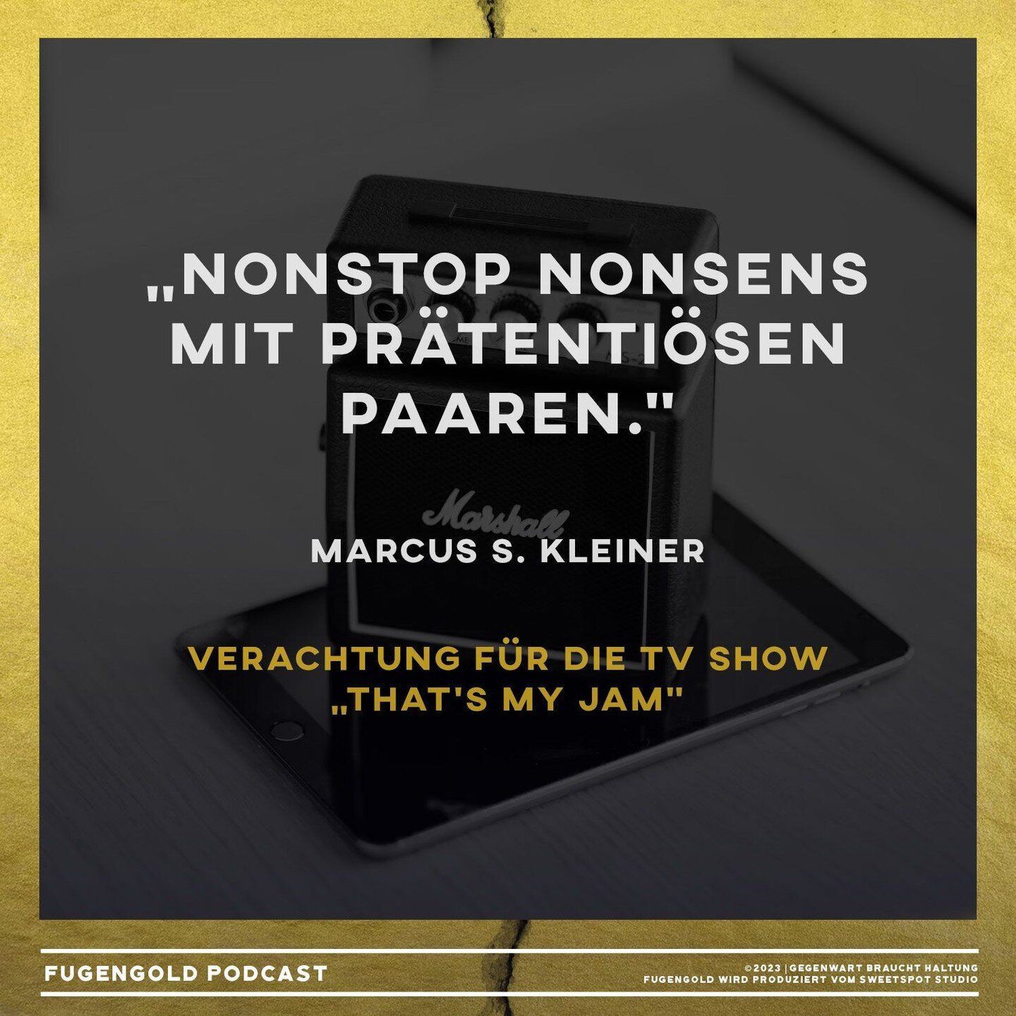 Verehrung von @marcus.s.kleiner f&uuml;r die TV Show &bdquo;That's my Jam&ldquo; (#ThatsMyJam @billkaulitz @rtlplus @seo_entertainment) &quot;Nonstop Nosens mit pr&auml;tenzi&ouml;sen Paaren.&quot; 
Jetzt h&ouml;ren auf https://buff.ly/3bQIIQd und &u