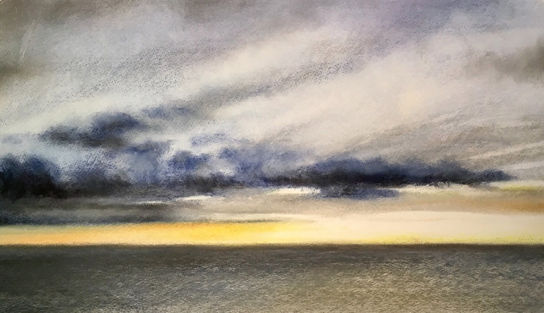 Sunset, Plymouth Sound, pastel