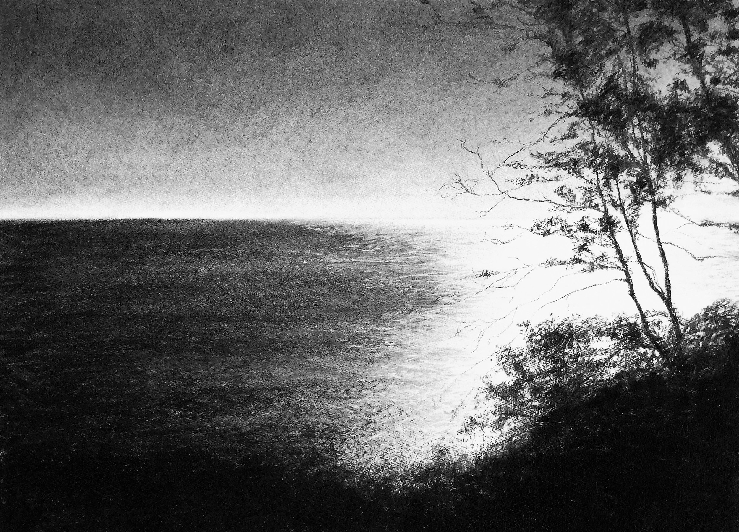 From a Dorset Cliff, charcoal - SOLD