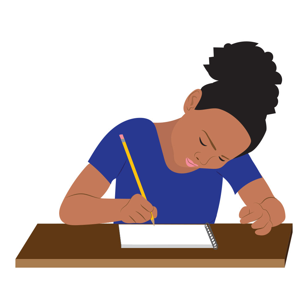 Writing in a notebook