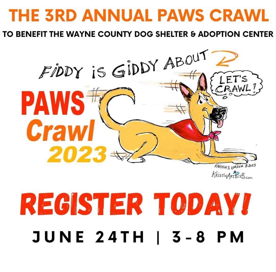 We&rsquo;re playing at the 3rd Annual PAWS Crawl on June 24th from 5-8 PM! We&rsquo;re so excited to be involved with this amazing event that benefits the Wayne County Dog Shelter &amp; Adoption Center. To purchase tickets and learn more, visit @wayn