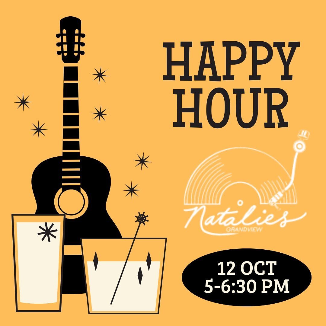 Gloomy Wednesday? Perk up with happy hour specials at @nataliesgrandview and enjoy live music provided by yours truly 👻