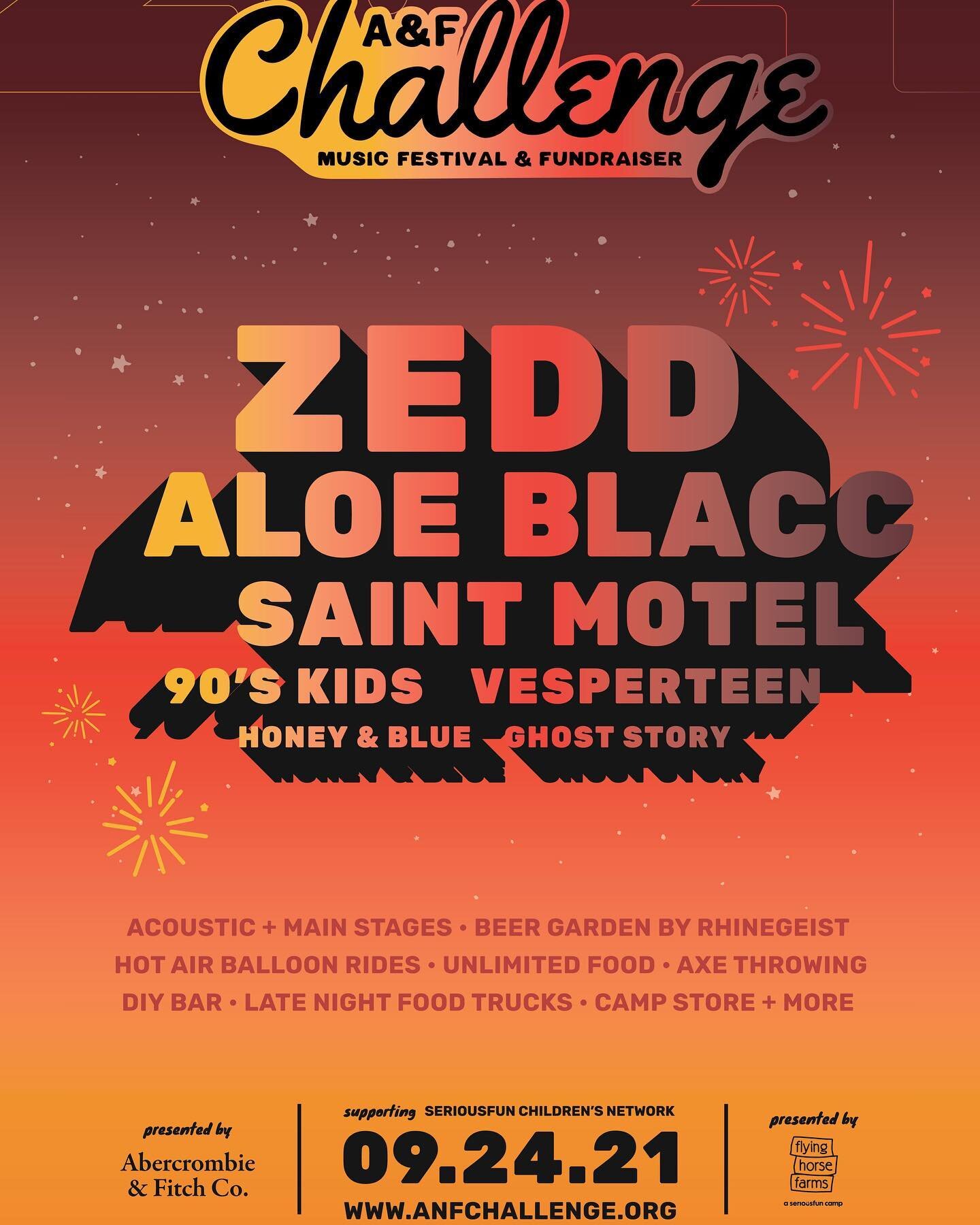 We are beyond excited to announce we&rsquo;ll be playing the Camp Stage at the 2021 A&amp;F Challenge! Not only is this event full of music, food, drinks and other fun activities, but it has raised over $12 MILLION DOLLARS since 2016 to support Serio