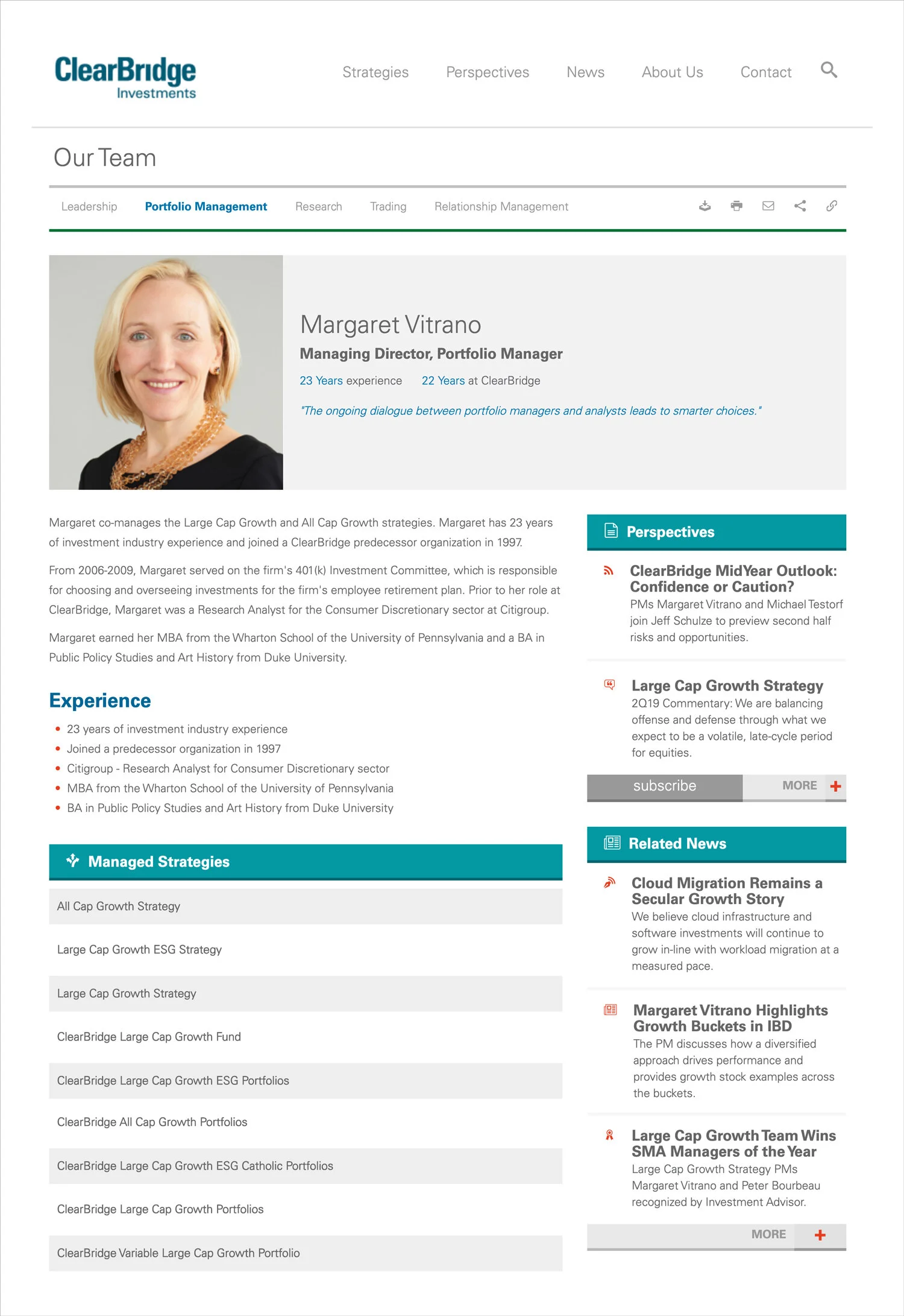  Our People Content Page and linked to Blog Article 