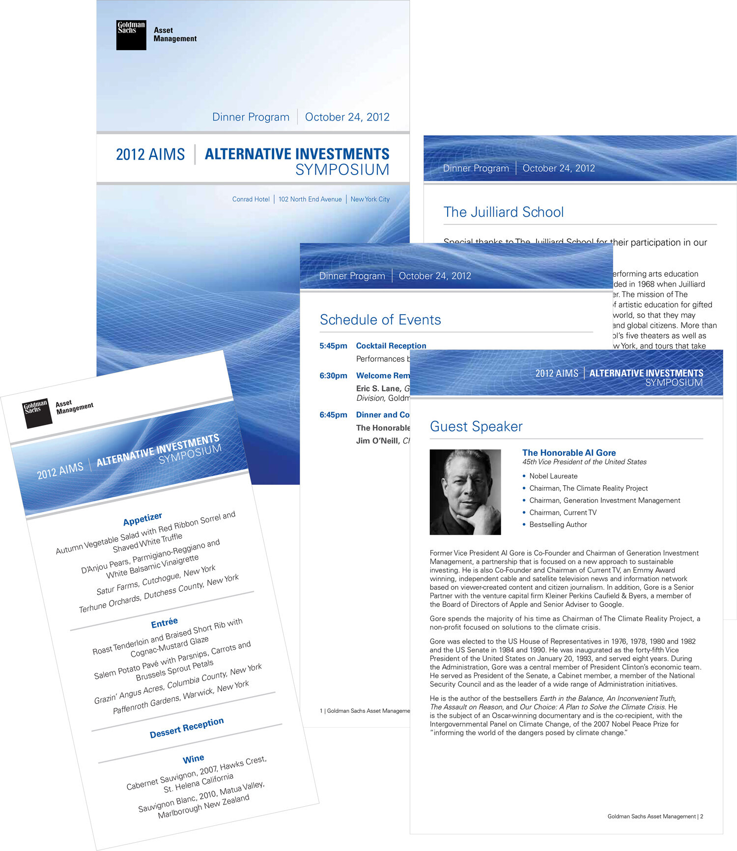 Dinner Program and Dinner Menu