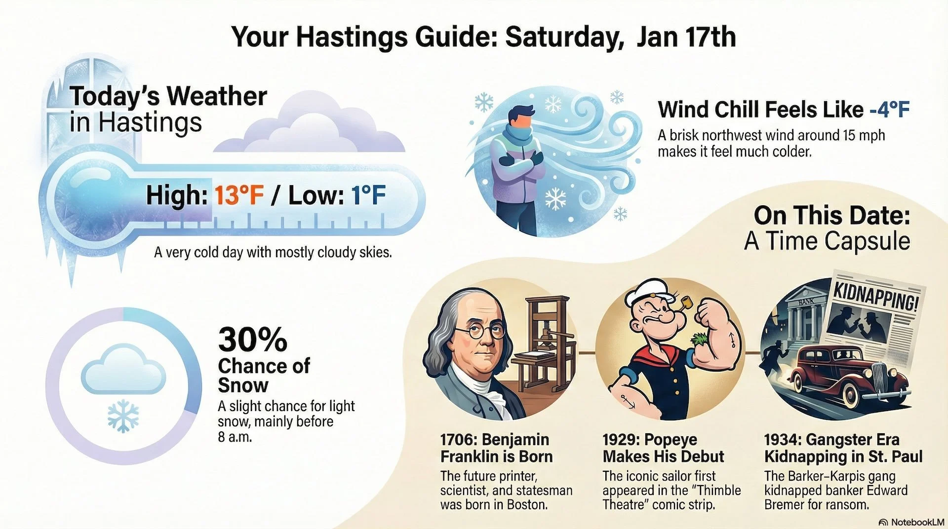 Hastings, MN Weather + On This Date: Saturday, January 17