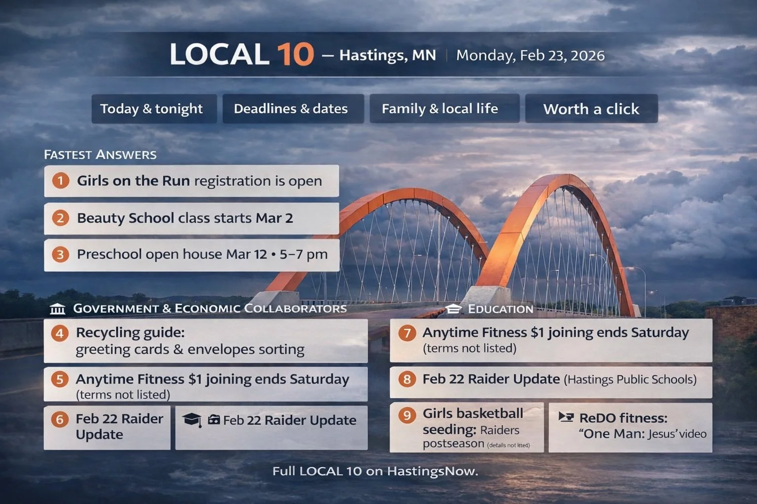 Hastings Briefing — Monday, February 23rd, 2026 — Government &amp; Economic Collaborators, Education, Tools, and the Latest