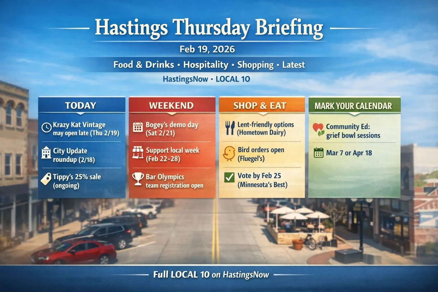 Hastings Thursday Briefing (Feb 19): Food &amp; Drinks, Hospitality, Shopping, and the Latest