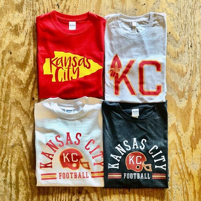 Sunday can&rsquo;t get here fast enough! If you&rsquo;re still looking for gear, come see us... we have plenty of designs to print up on t-shirts, long sleeves, tanks, kiddo tees, and more. Let&rsquo;s go KC, make us proud!
.
.
.
.
#kc #kcchiefs #chi