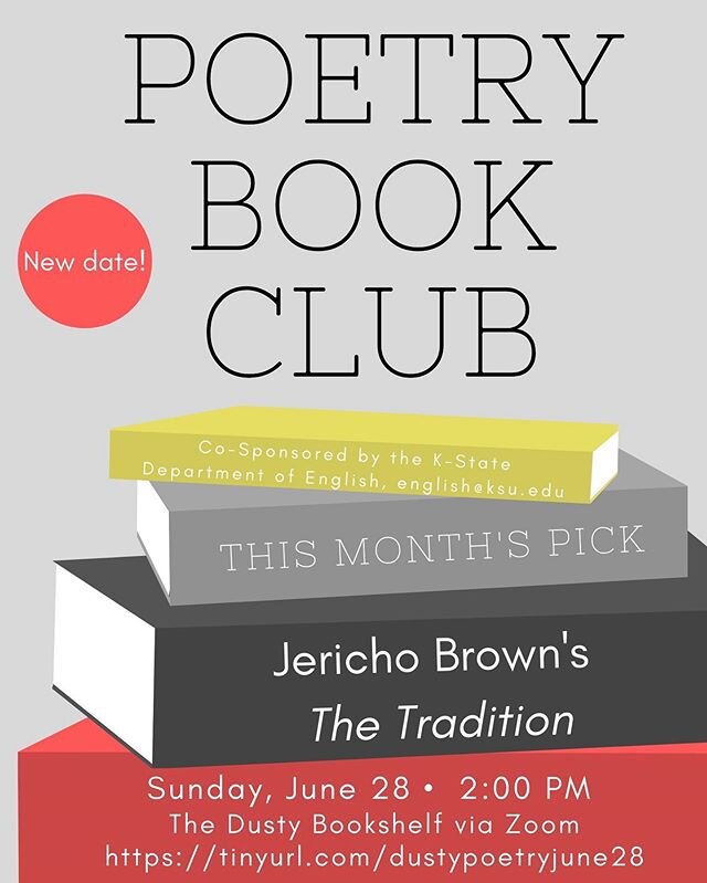 Don't forget to join us on Zoom today at 2PM to discuss Jericho Brown's The Tradition. We still have copies available in the shop! Pick one up and join the chat!
.
The ODB book club will be meeting this Monday, Jun 29th at 7PM. We're discussing Brais