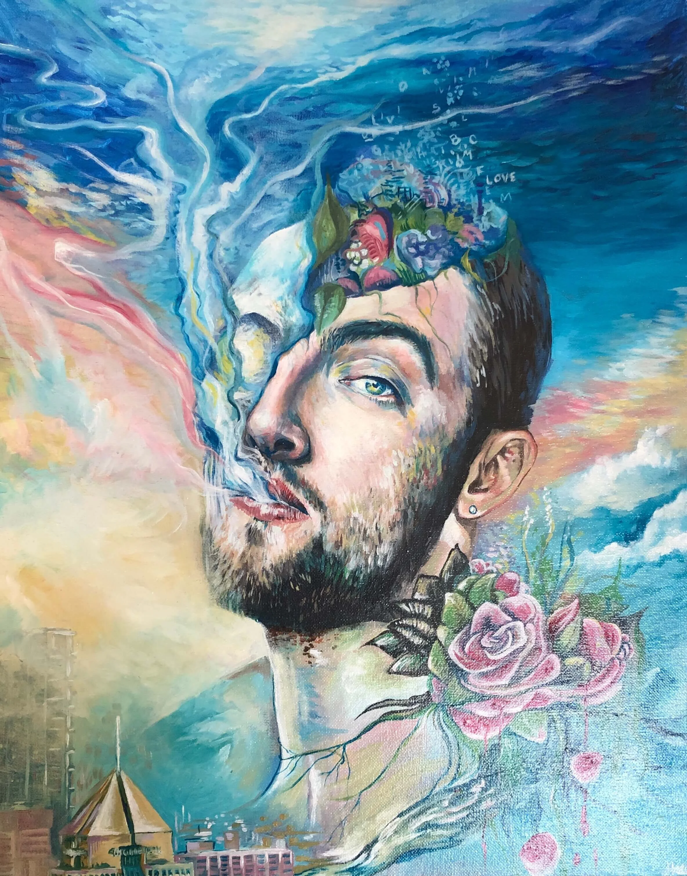 Mac Miller Tribute, oil on canvas, 16"x20"