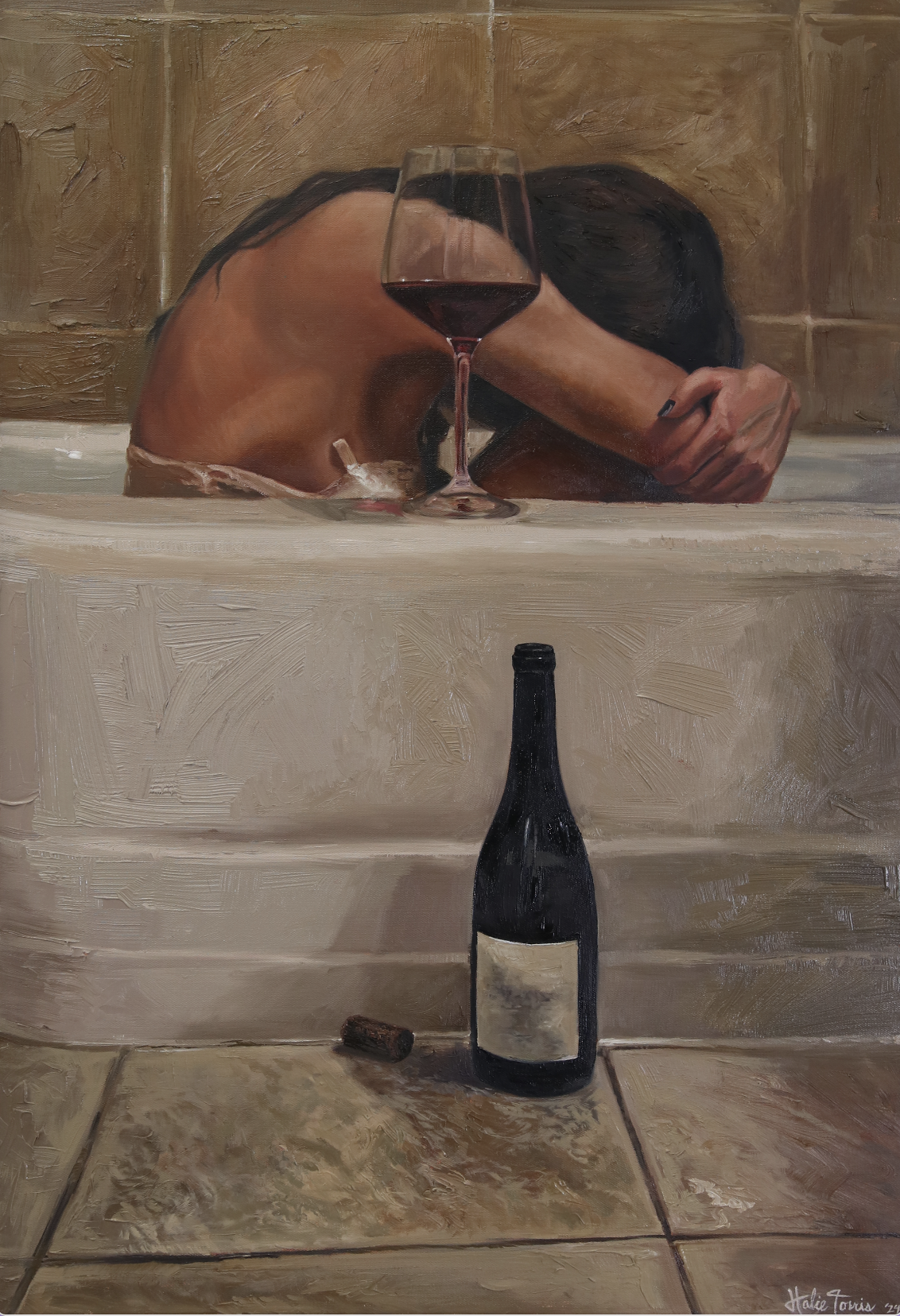 rinse and repeat, oil on canvas, 24" x 36", 2024