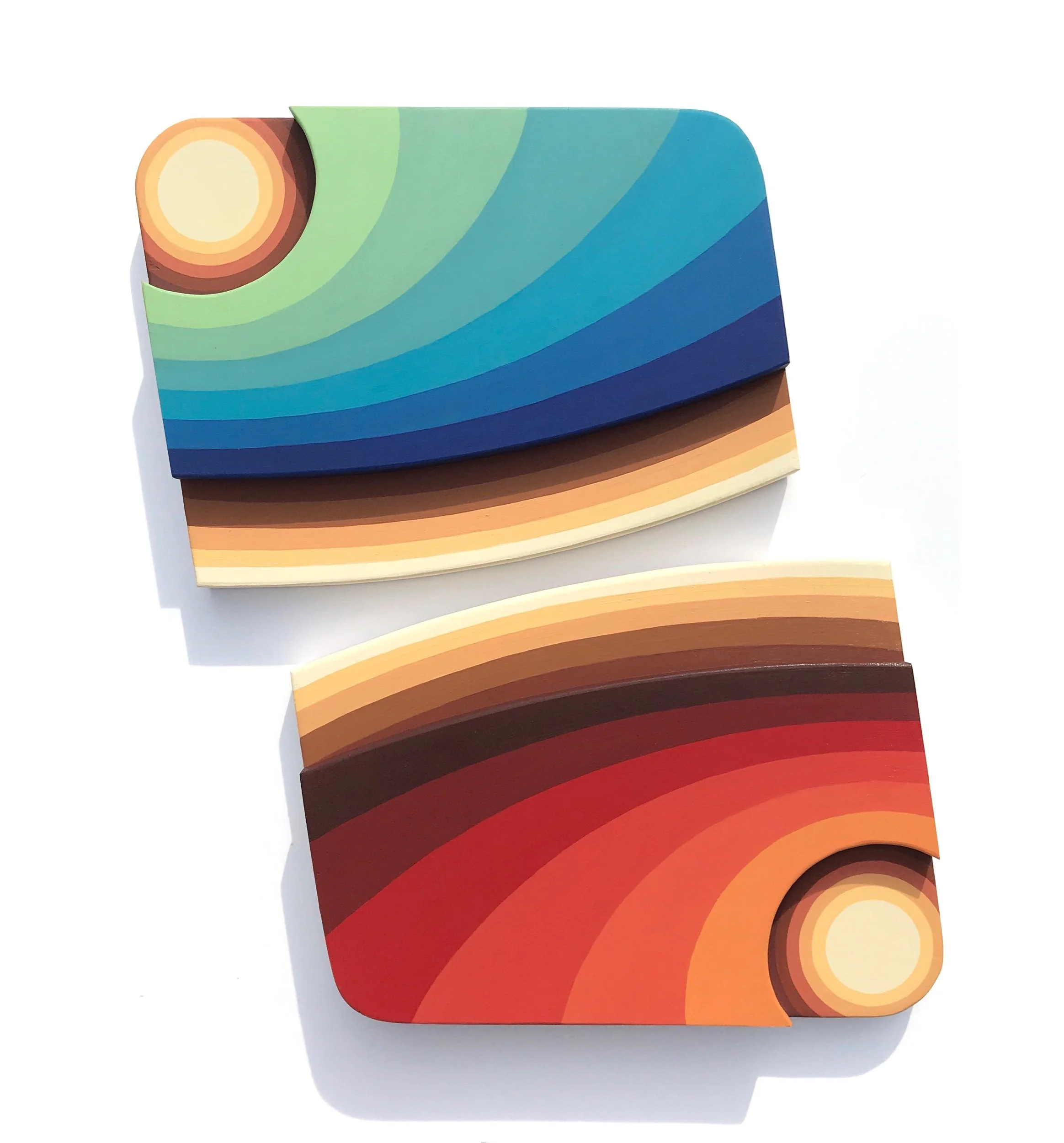 Michael Wayne Hall abstract paintings on shaped panels.jpeg