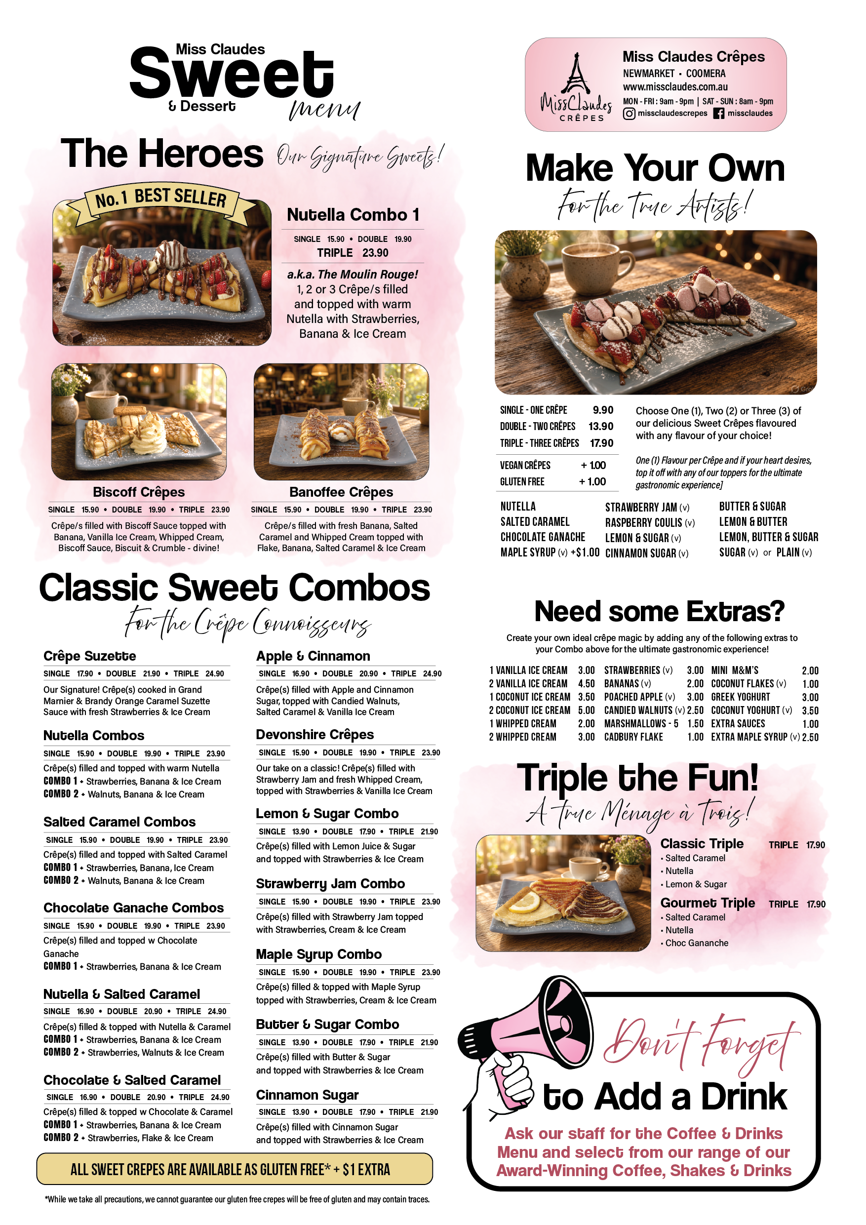 Sweet Crepe Menu 2026