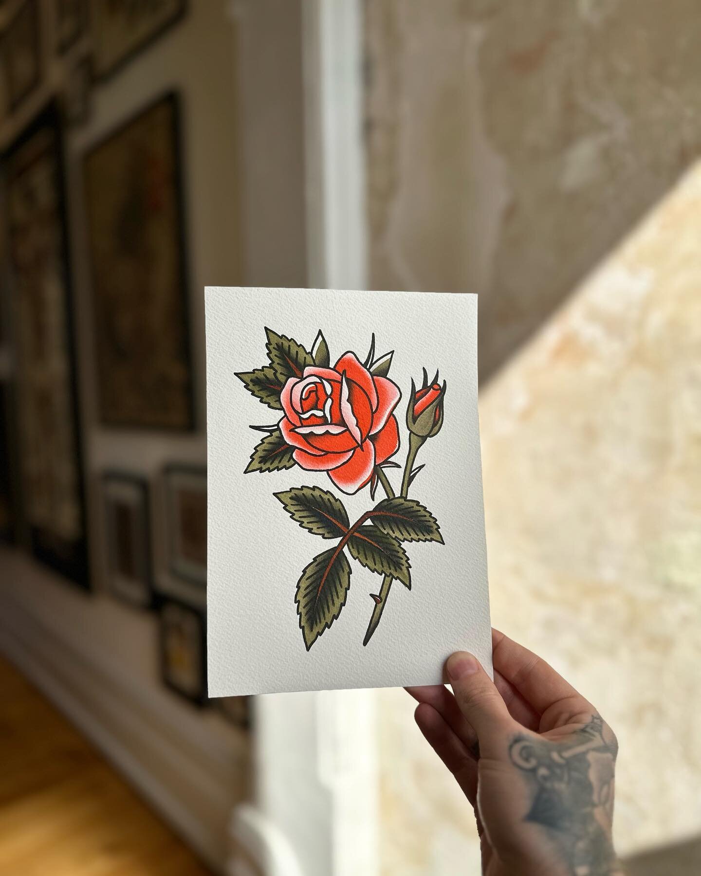 🍂 This little A5 painting is available to purchase on my web-store! I&rsquo;d also be super stoked to tattoo this one🌹
⠀⠀⠀⠀⠀⠀⠀
✉️ For all bookings and enquiries please email justintattoo28@gmail.com🌹