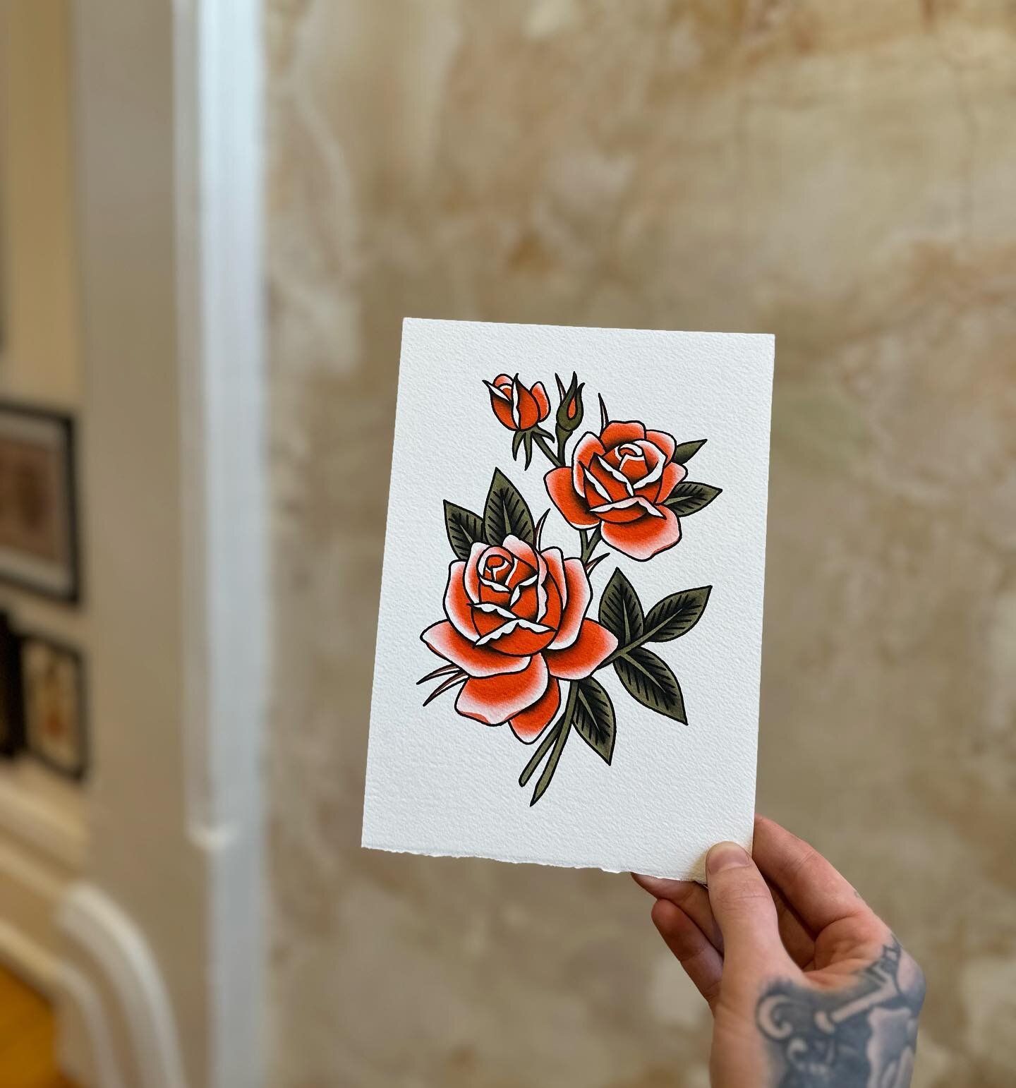 🍂This little A5 painting is available to purchase on my web-store! I'd also be super stoked to tattoo this one 🌹

⠀⠀⠀⠀⠀⠀⠀
✉️ For all bookings &amp; enquiries please email justintattoo28@gmail.com || Form link in bio🌹