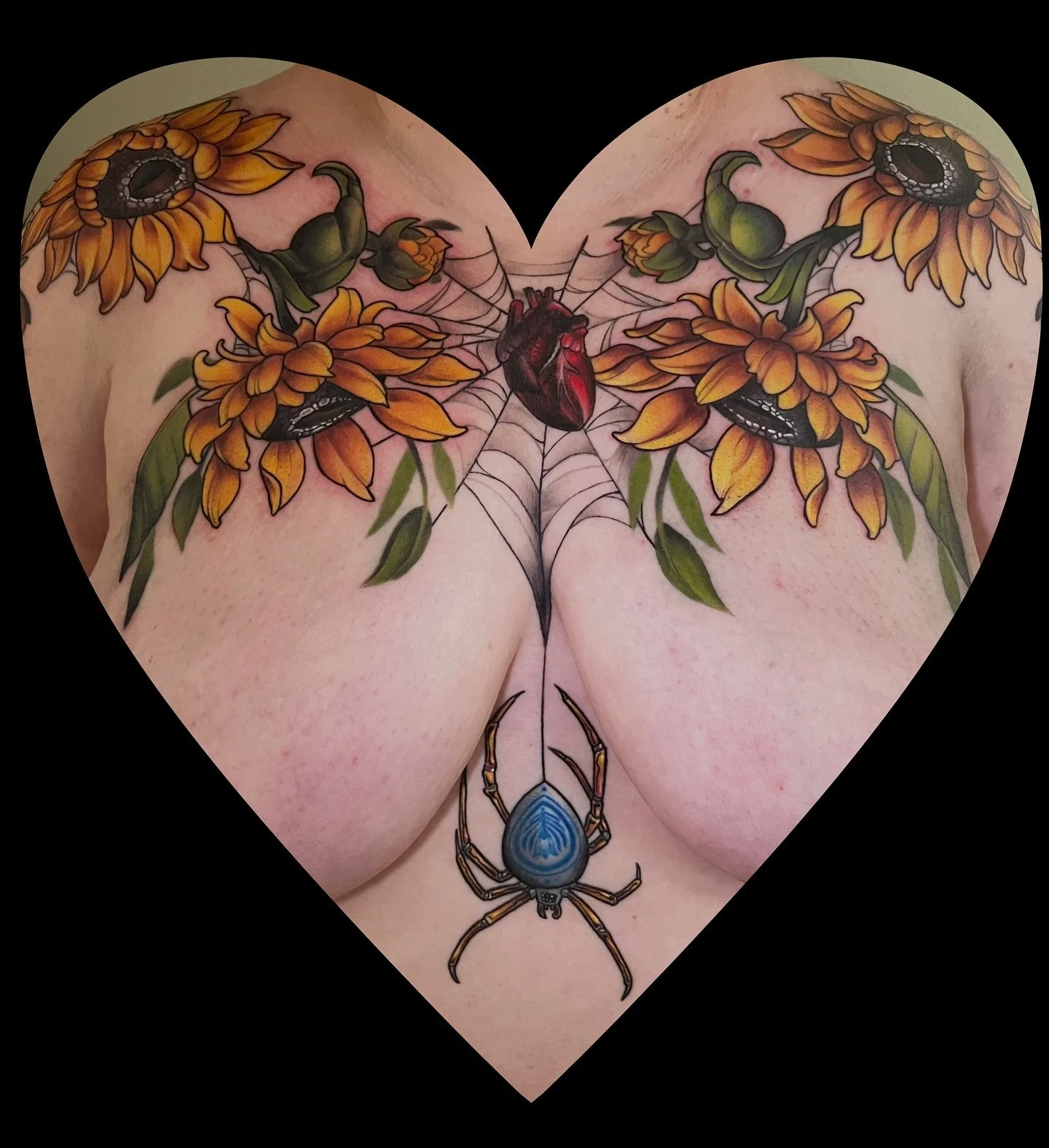 My books are open and I&rsquo;d love to take on more projects like this recently competed piece for Patricia. Thank you so much for the trust and dedication! 
🌻🌻🌻🌻🌻🌻🌻🌻🌻🌻🌻🌻🌻🌻🌻🌻
@neumatattoomachines 
@korpus 
.
.
.
.
Completed chest tat