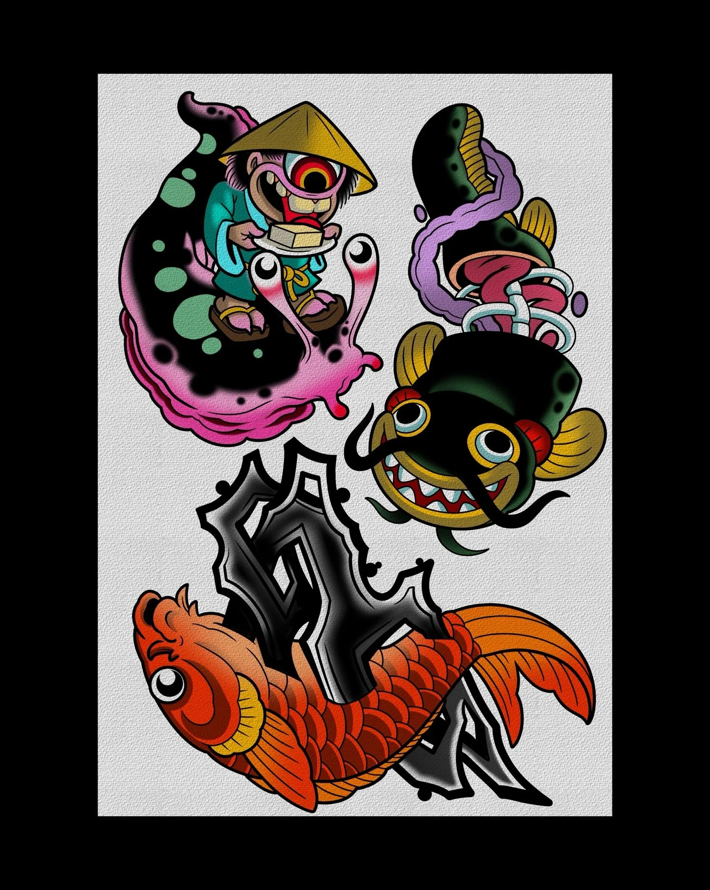 Available designs. Ready to tattoo. Hit the link in my bio to claim yours. Thanks for looking 💛 🐌 🐟👅
@korpus @neumatattoomachines 
.
.
.
.
.
#namazu #koitattoo #tofukozo #brunswicktattoo #melbournetattoo