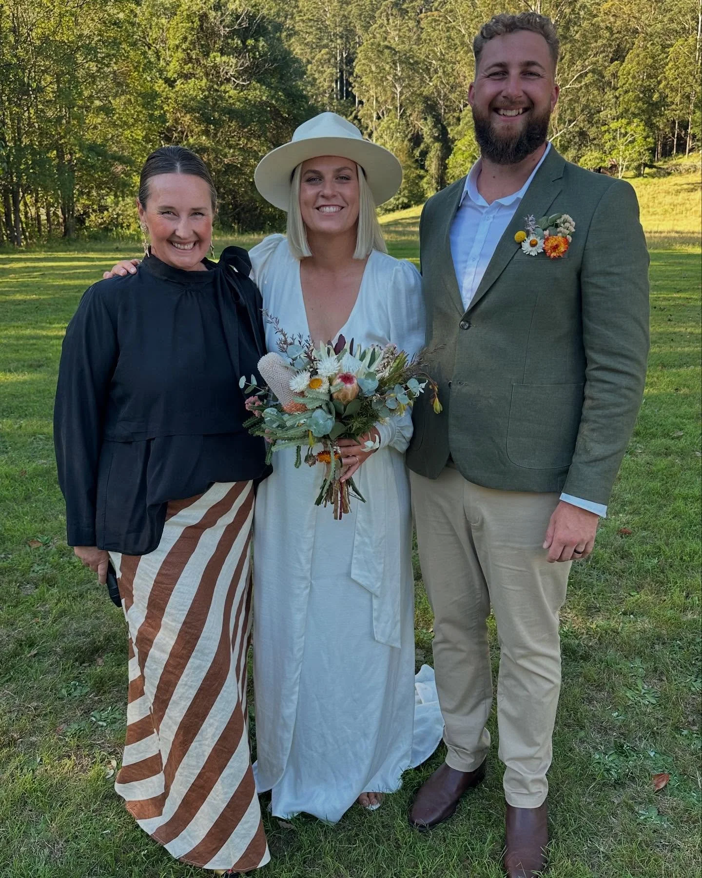 Gracie &amp; Mitch 🖤 

I was so excited to marry these two. They are a pair of absolute legends who truely love each other so much. 

The ceremony was full of many laughs, lots of tears and my worse nightmare coming true, I said Gracie&rsquo;s surna