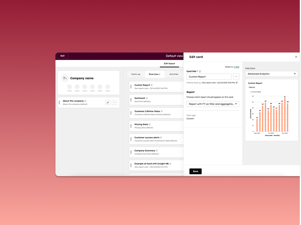 Visa anpassade rapporter direkt där du jobbar