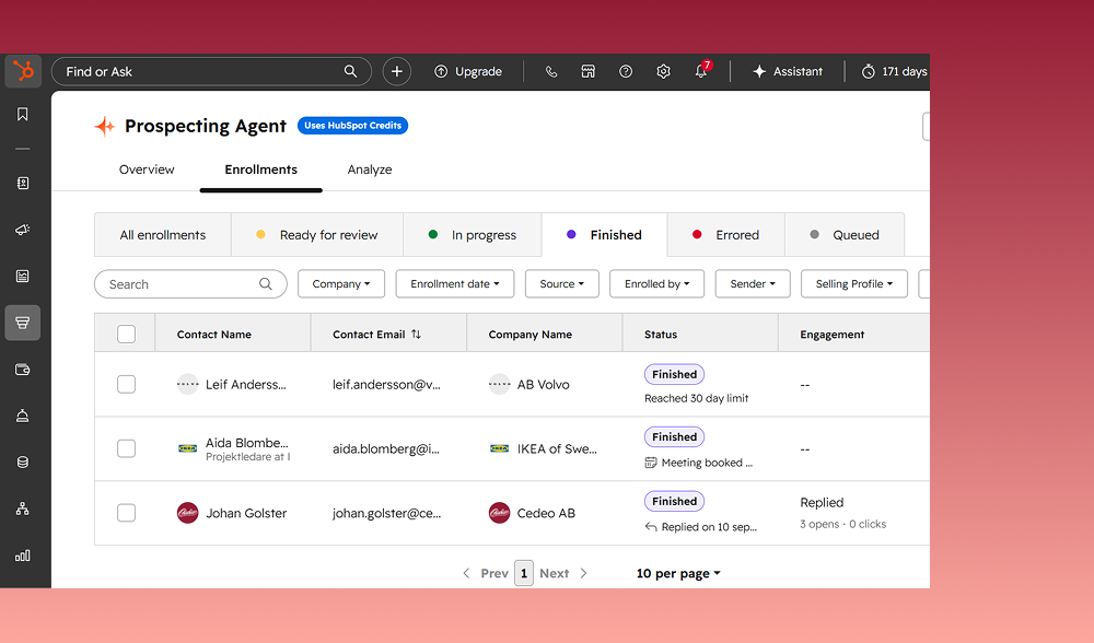 Prospecting Agent HubSpot