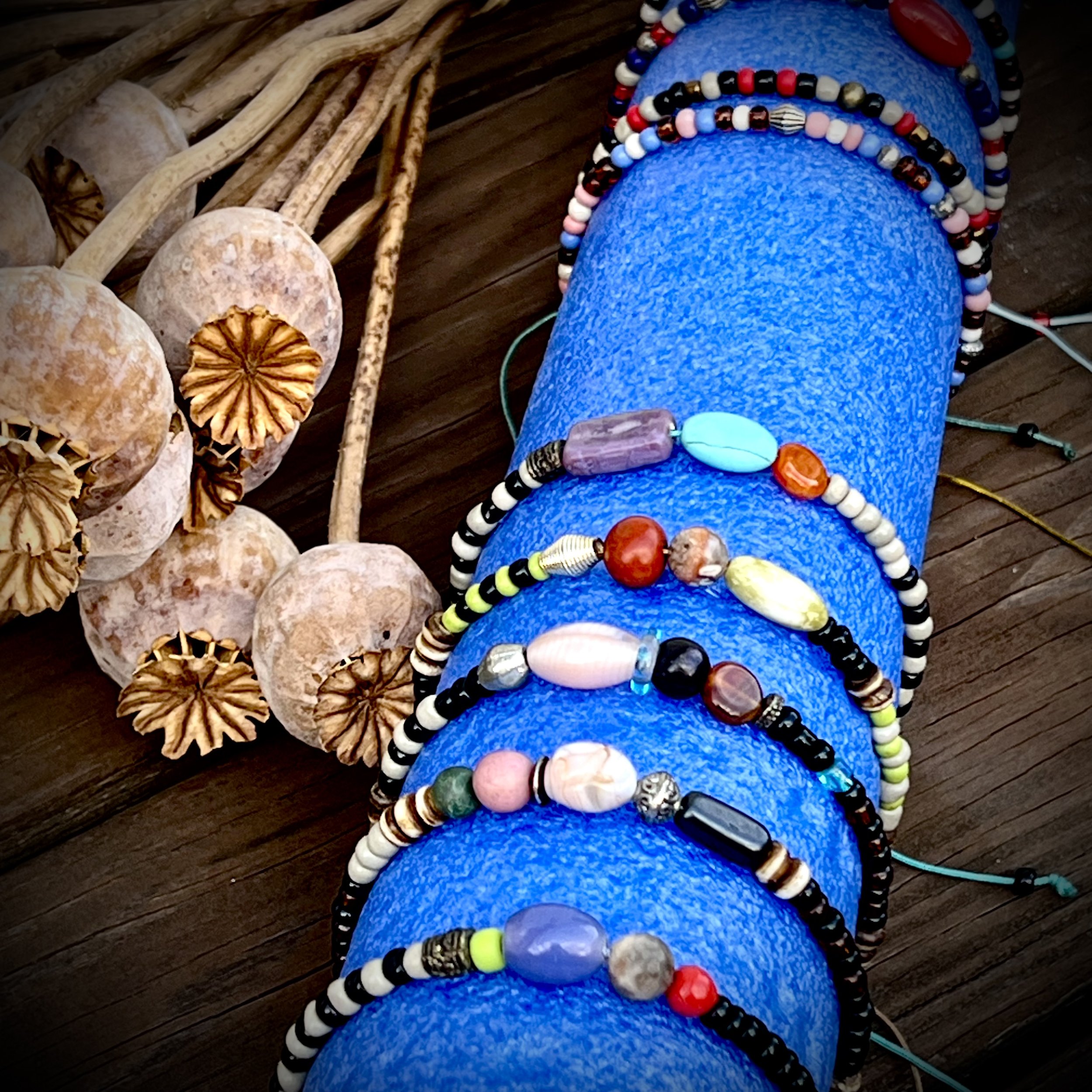 Upgecycletes Armband Carlo aus Vintage-Perlen für Männer von frohlotte