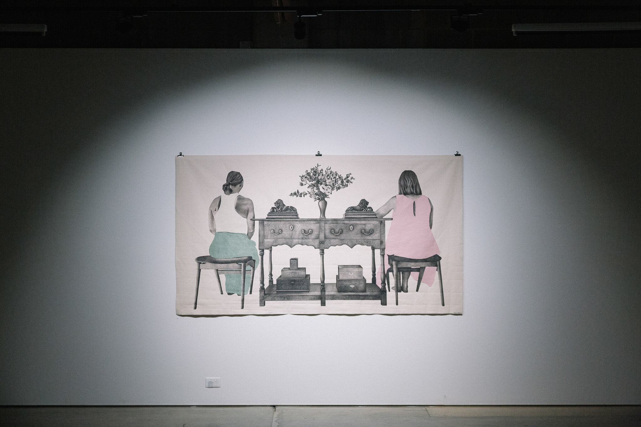 Installation view of "Running Towards Home", 2021 at Praxis ARTSPACE, Adelaide. Photography by Thomas Mccammon.