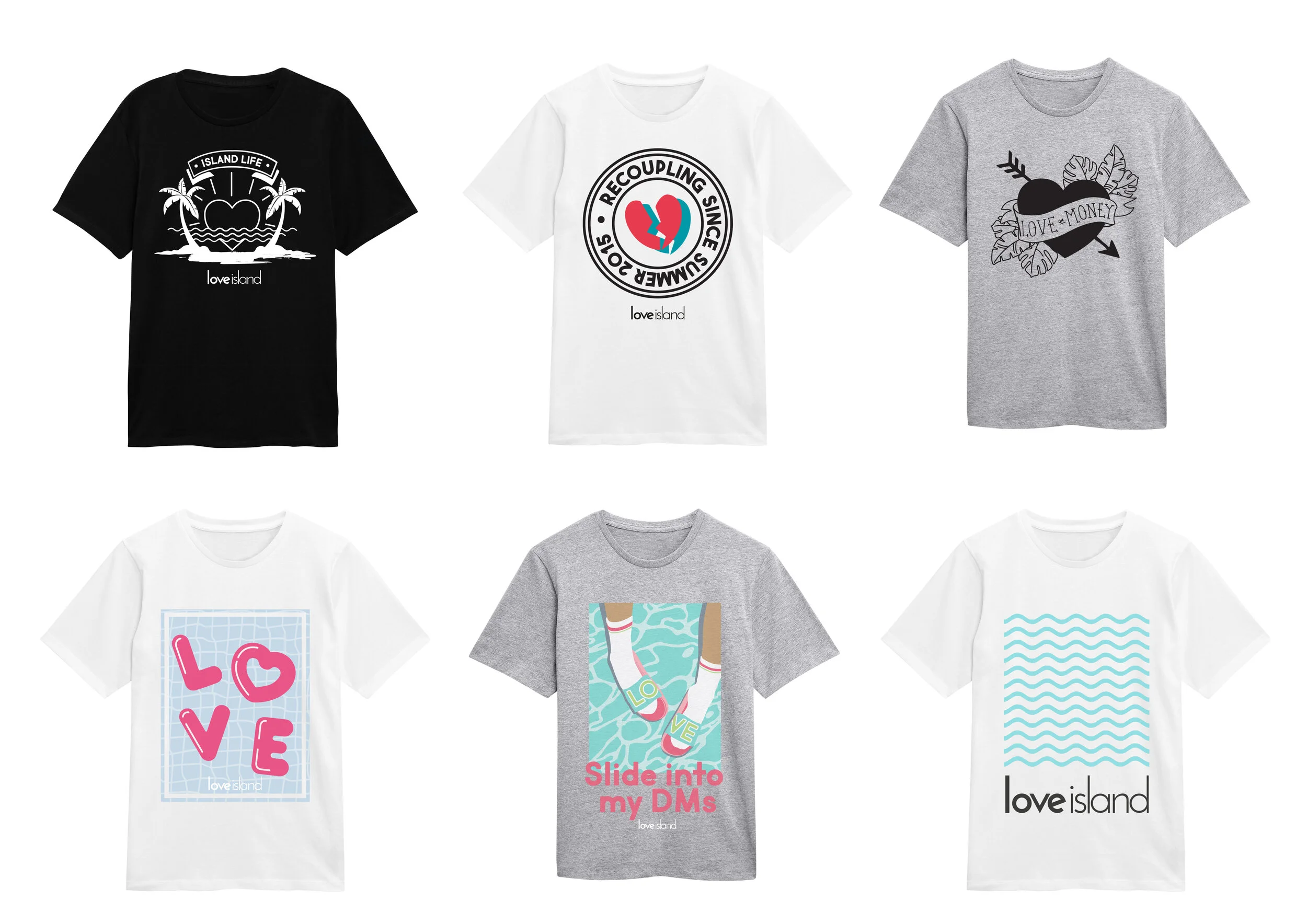 Sleepdown T-Shirt Ufficiale Love Island Donna - Bianca, Taglia S, 100% Cotone, Oversize, Prodotto Ufficiale TV Show
