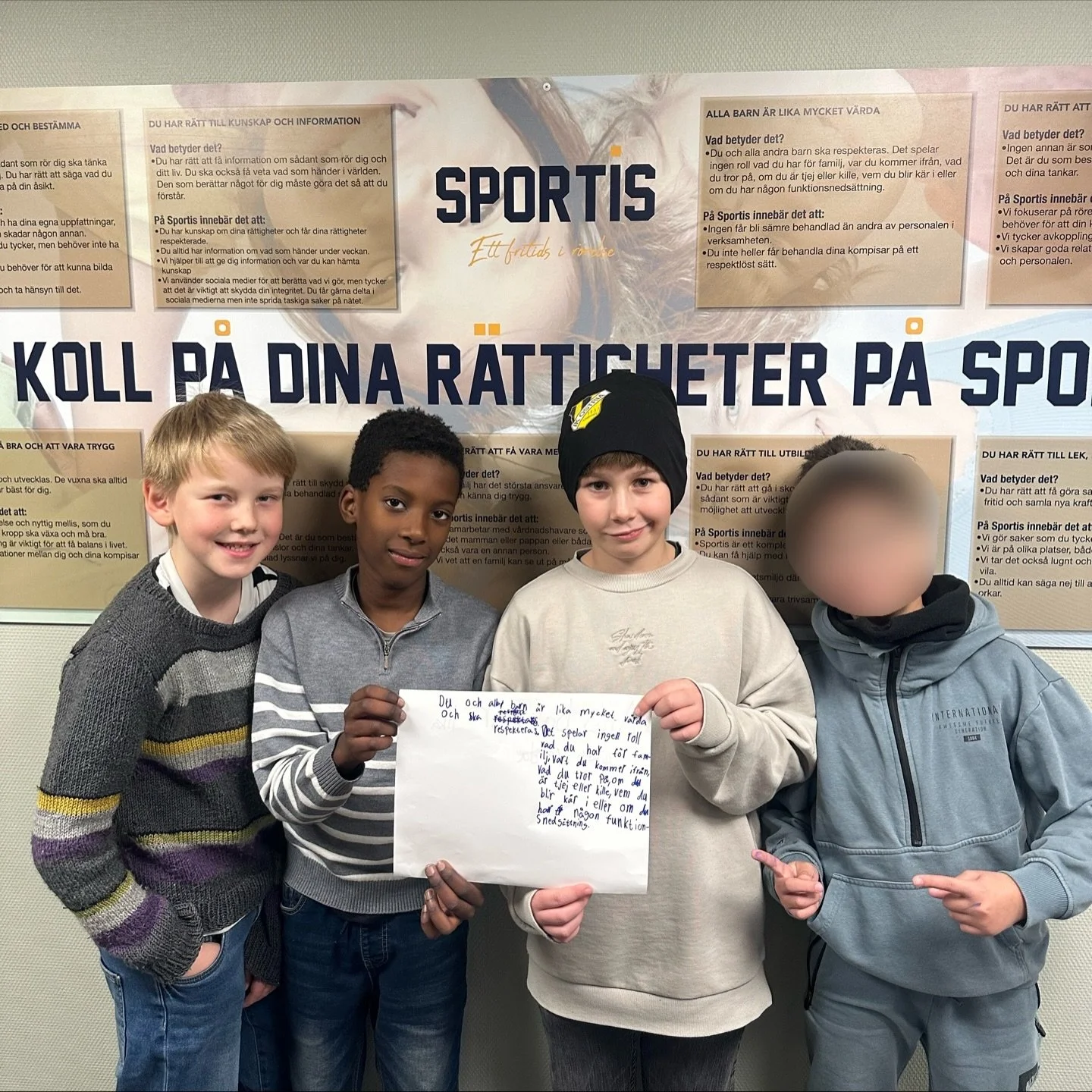 H&auml;r kommer bilder fr&aring;n en h&auml;rlig torsdagseftermiddag p&aring; Sportis, med fokus p&aring; barnkonventionen och v&aring;ra Sportisr&auml;ttigheter😇

Barnen har f&aring;tt g&ouml;ra aktiviteter som:

-Kortfilm om barnkonvetionen 
-Kaho