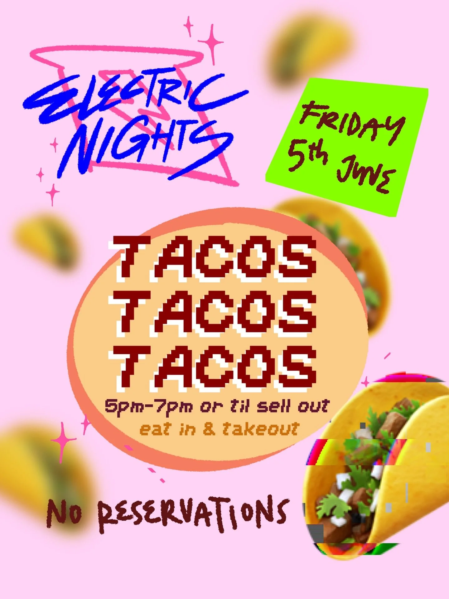 Press and hold the three dots to scroll through for disco mode, if that works I have an idea for something else!

🌮🌮🌮
ONE NIGHT ONLY 
Friday 5th June
5pm-7pm or sell out
No reservations
Eat in &amp; takeout

MENU TBA