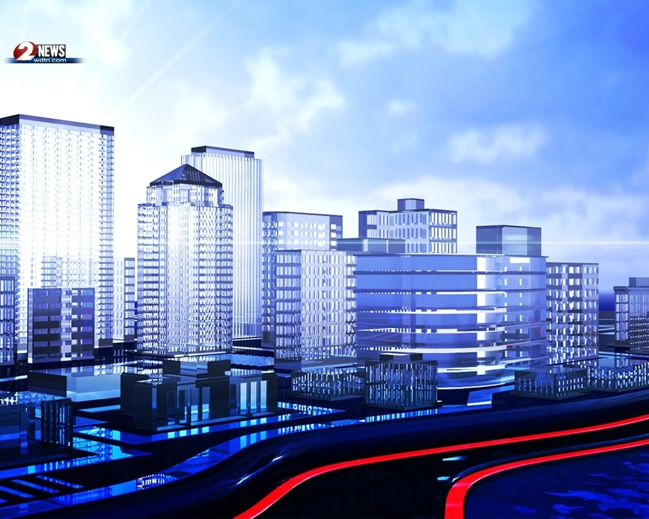  Final rendering using the model that I made of Dayton, Ohio 