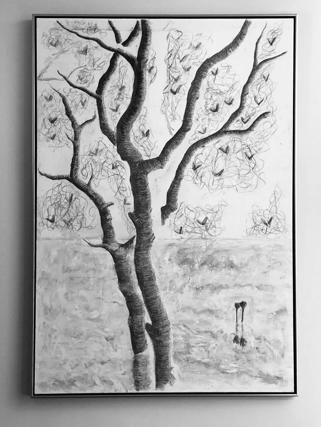  2m x 1.5m charcoal and gesso on canvas    