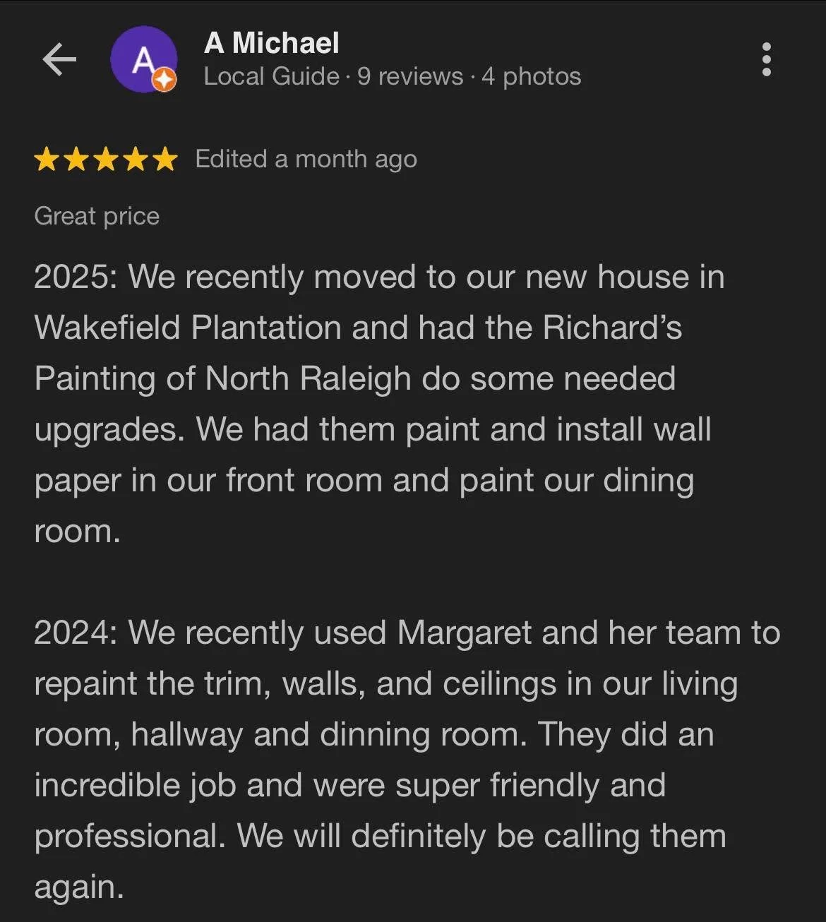 This review brings back a great project. Helping homeowners update their space with a combination of paint and wallpaper is something I really enjoy, especially when it allows for a more personalized design.

I appreciate being trusted to help with t