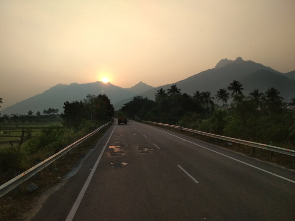 ‘A picturesque sunset we witnessed on the way from Nellore to Palamaner’. Photo: Ozzie Hoppe
