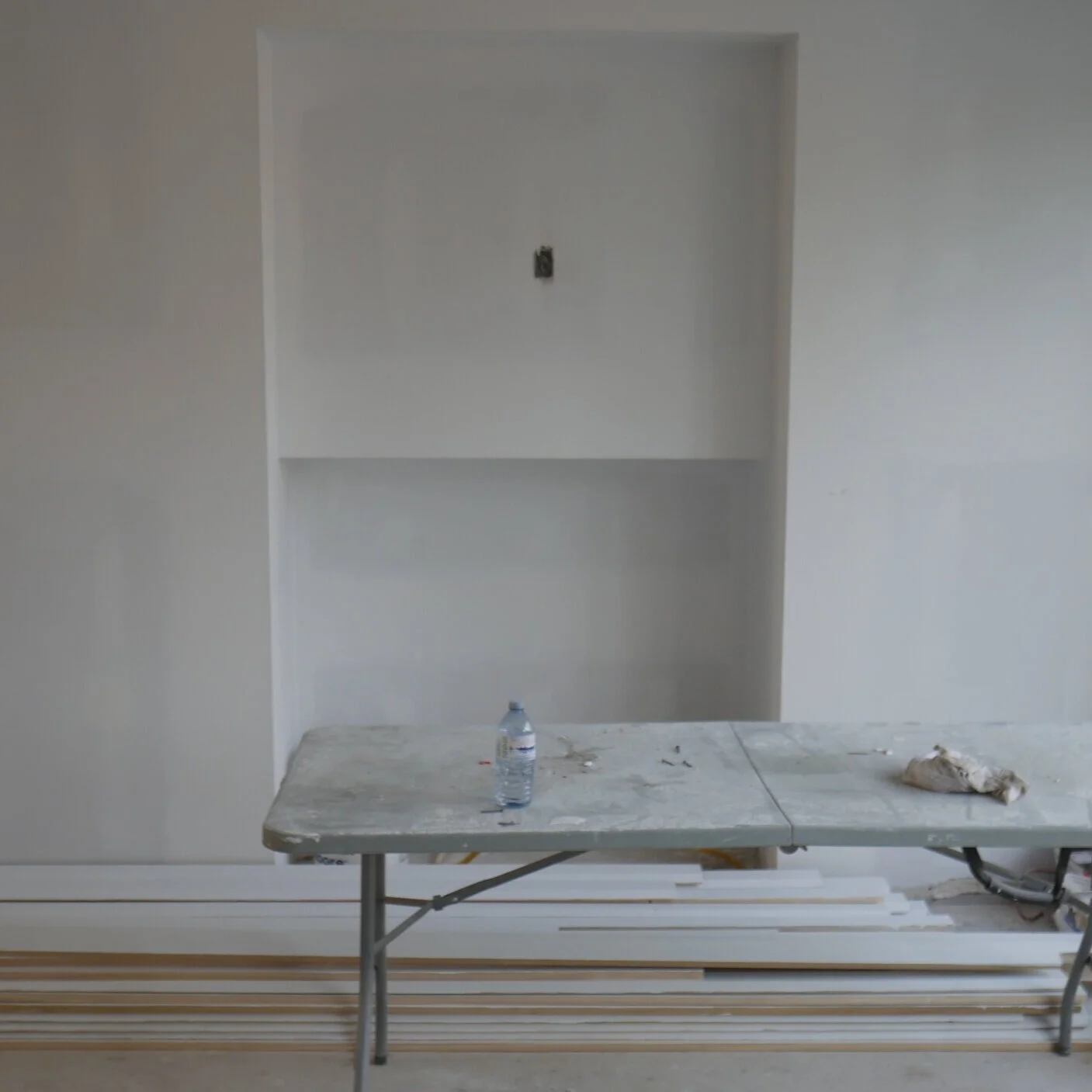   The wall bulkheads once framed and drywalled at our new home project at Orley Avenue.  