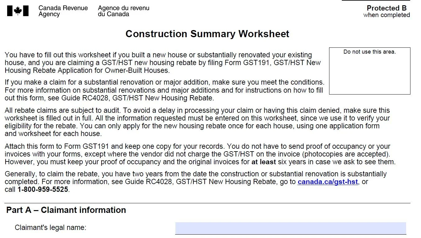 How to Apply for the GST191 Rebate in Ontario — BVM Contracting
