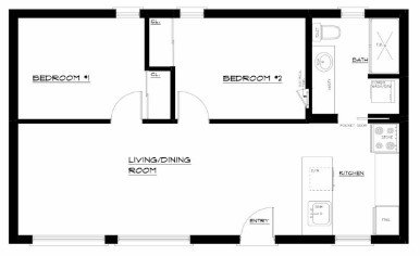  Example of a Two Bedroom Garden Suite Floor Plan in Toronto 