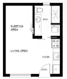  Example of a Bachelor Garden Suite Floor Plan in Toronto 