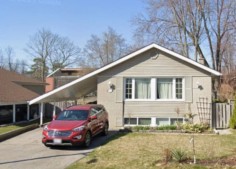   Before photo of our guildwood side extension project. The home now looks like a completely new home now, nearly unrecognizable from it’s past form.  
