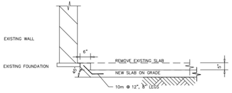  Example 3 shows the slab at the same elevation as the footing, which means that you have to create a bench. Depending on how low you want the slab to go will dictate how wide the bench is, but in the example above you would be able to go down 5 inches and have a 6 inch bench that would be able to be hidden with an air gap (for thermal break), 2x4 studs (for insulation), and drywall. Anything lower and you risk the presence of the bench in your basement. The obvious downside to this is reduced floor area, but this also allows for great insulating potential for the basement as well. 